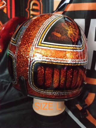 Casco metal flake - snake orange L