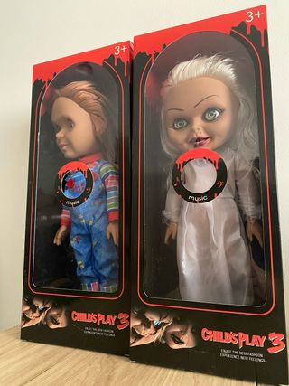 2 Bonecos Chucky Tiffany Noiva 35cm Som