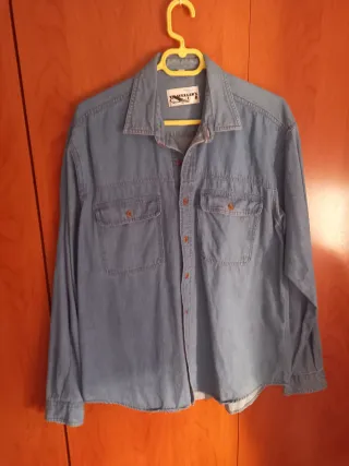 Camisa vaquera Traveller's Club azul hombre