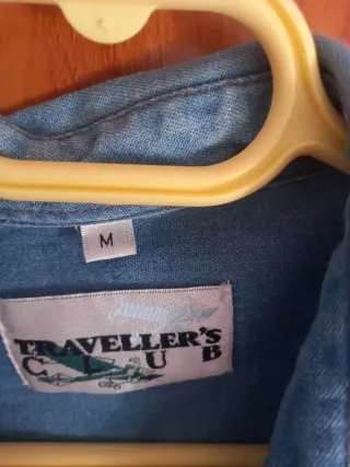 Camisa vaquera Traveller's Club azul hombre