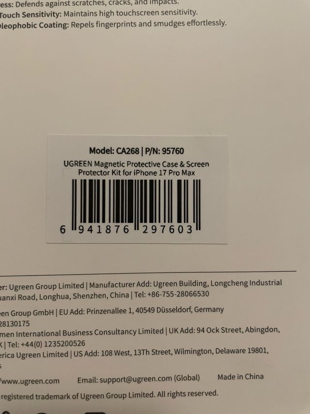 Funda y Protector Pantalla UGREEN iPhone 17 Pro Ma