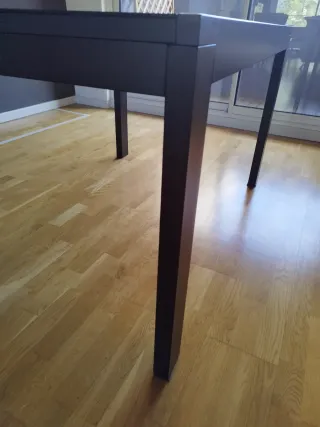 Mesa extensible madera y cristal 140/230cm