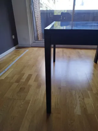 Mesa extensible madera y cristal 140/230cm