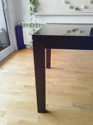 Mesa extensible madera y cristal 140/230cm