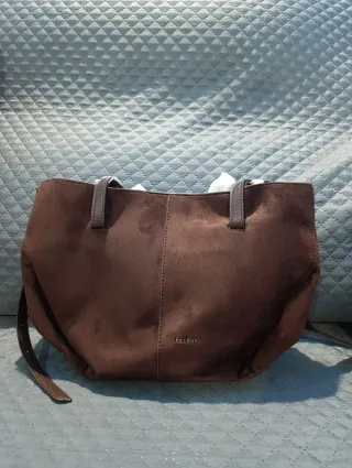 Bolso de mano piel marrón y beige Precio negociabl