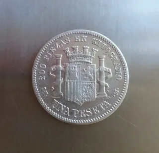 Moneda plata 1 Peseta 1869.