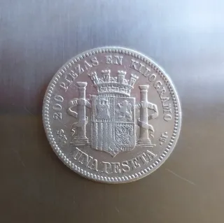 Moneda plata 1 Peseta 1869.