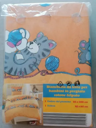 Biancheria lettino bimbi cotone felpato