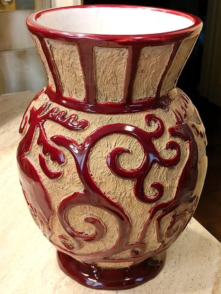 Vaso Egisto Fantechi ceramica sgraffito anni 50