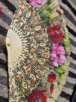 Abanico Vintage Pintado a Mano