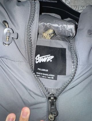 Chaquetón acolchado gris hombre