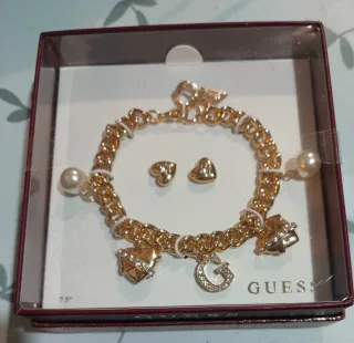 Set Pulsera y Pendientes GUESS Dorados