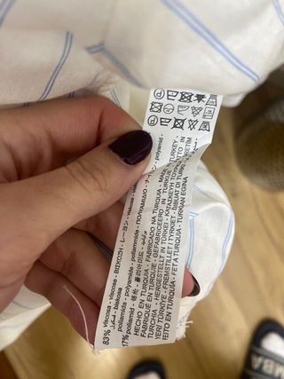 Camisa oversize blanca rayas azules