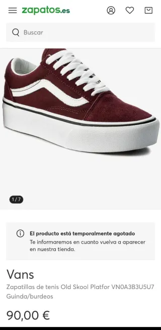 Zapatillas Vans T38 Unisex