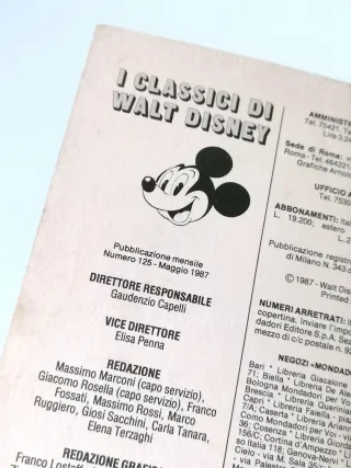 Fumetto “I Classici di Walt Disney N 125 Topociak”