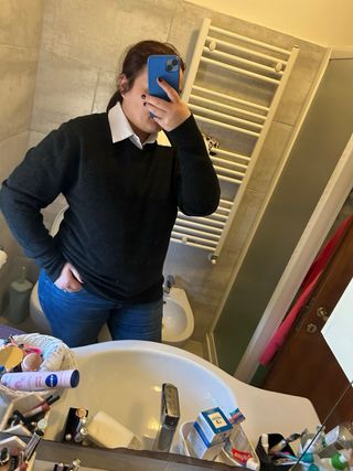 Maglione scollo V nero