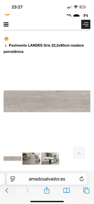 Suelo Porcelánico Landes Gris 22,5x90