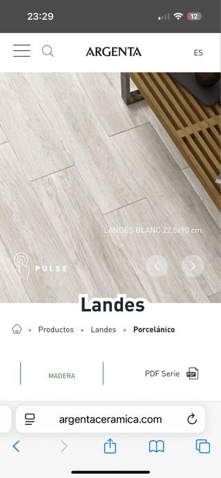 Suelo Porcelánico Landes Gris 22,5x90