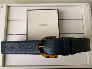 Cintura Malo Pelle Blu Made in Italy 75cm