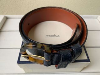 Cintura Malo Pelle Blu Made in Italy 75cm