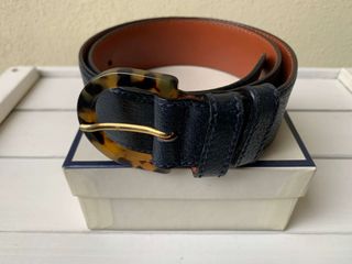 Cintura Malo Pelle Blu Made in Italy 75cm