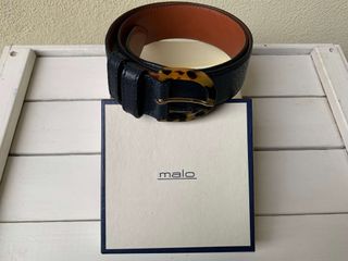 Cintura Malo Pelle Blu Made in Italy 75cm