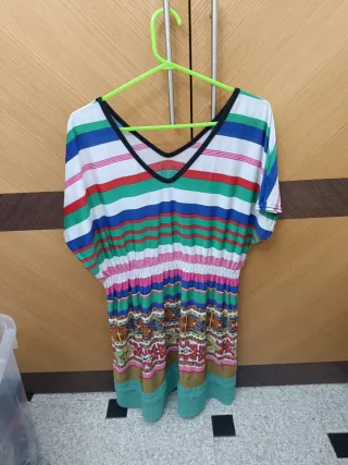 Vestido estampado multicolor talla única