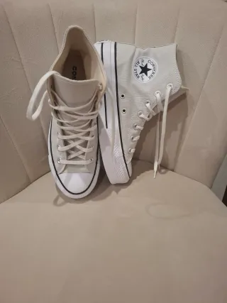 Converse plataforma blancas
