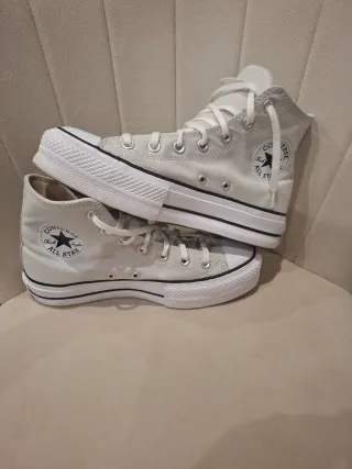 Converse plataforma blancas