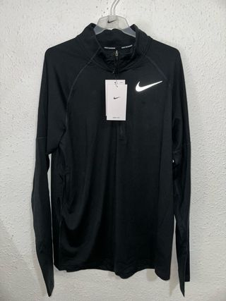 Sudadera Nike Running Negra Media Cremallera