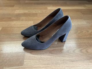 Zapatos urban MIMAO ante gris tacón ancho