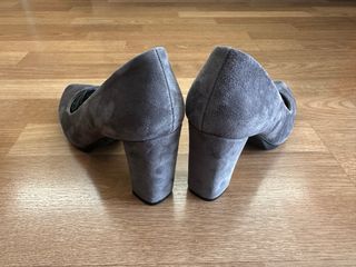 Zapatos urban MIMAO ante gris tacón ancho