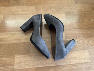 Zapatos urban MIMAO ante gris tacón ancho