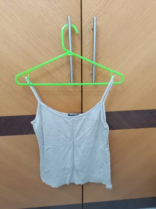 Camiseta de tirantes beige