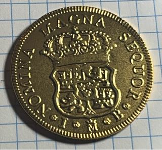 Moneda de oro puro de  Fernando VI año 1748