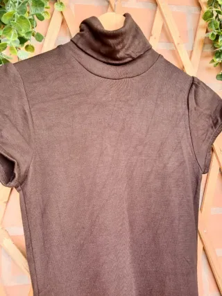 Vestido punto cuello alto mujer T. M