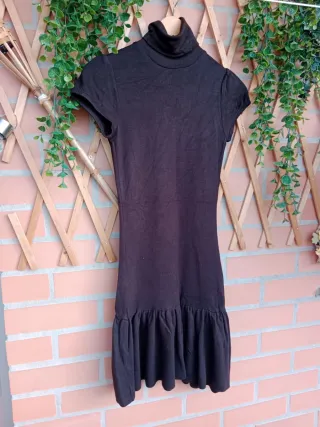 Vestido punto cuello alto mujer T. M