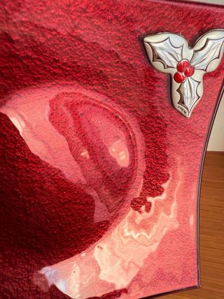 Piatto Natale Valenti&Co Vetro Murano Argento