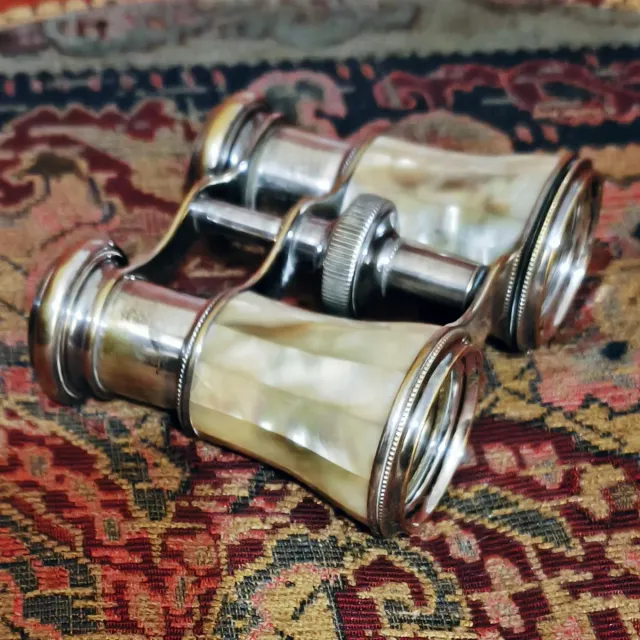 Gafas de ópera antiguas nácar y metal