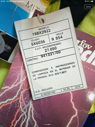 Chaqueta de esquí MITO Talla L Vintage snow