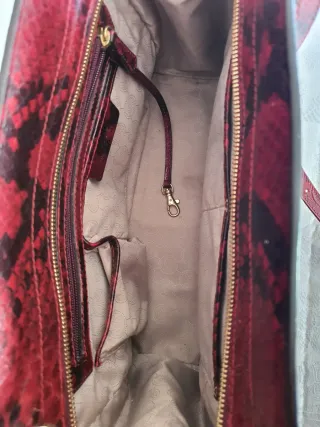 Bolso Michael Kors Rojo y Negro Piel Serpiente