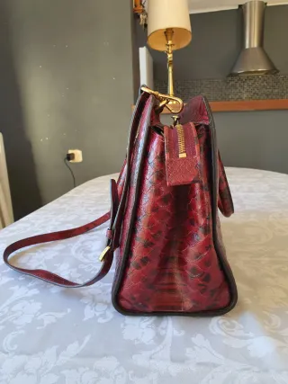 Bolso Michael Kors Rojo y Negro Piel Serpiente