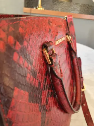 Bolso Michael Kors Rojo y Negro Piel Serpiente