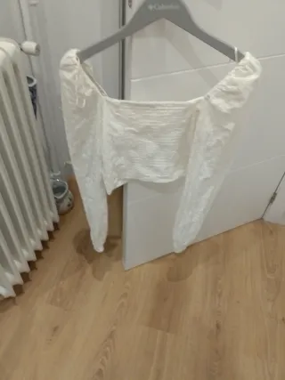 Blusa corta blanca mujer talla XS