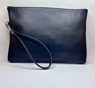 Pochette in vera pelle italiana grande nera
