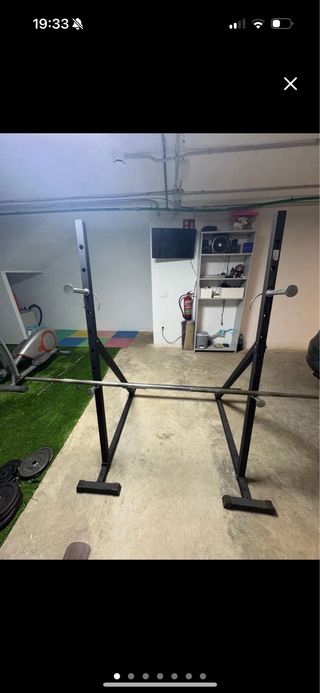 Rack, portadiscos y discos de gimnasio