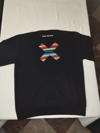 Sudadera Blue Banana Talla M Negra con Parche X