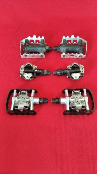 3 x Pedales Shimano PD-M323 + PD-M520 SPD