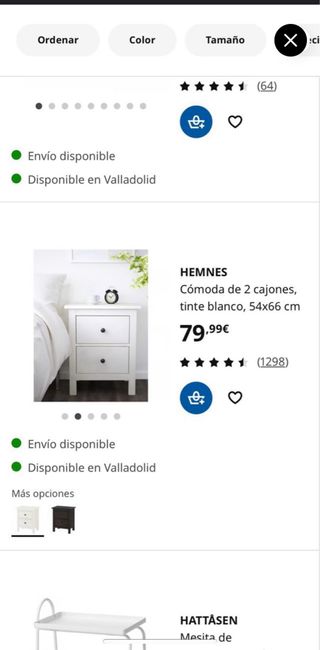 Comodino Hemnes Ikea