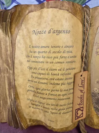 Decorazione Libro Anniversario Nozze d'argento